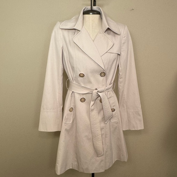 White House Black Market Jackets & Blazers - White House Black Market Double Breasted Khaki Trench Coat
